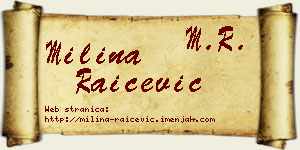 Milina Raičević vizit kartica